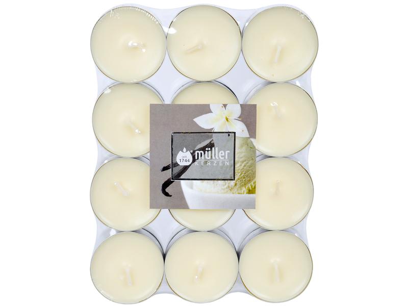 müller Kerzen Duftkerze Vanilla Dream 24 Stück Duftendes Teelichter-Set in Aluhülse