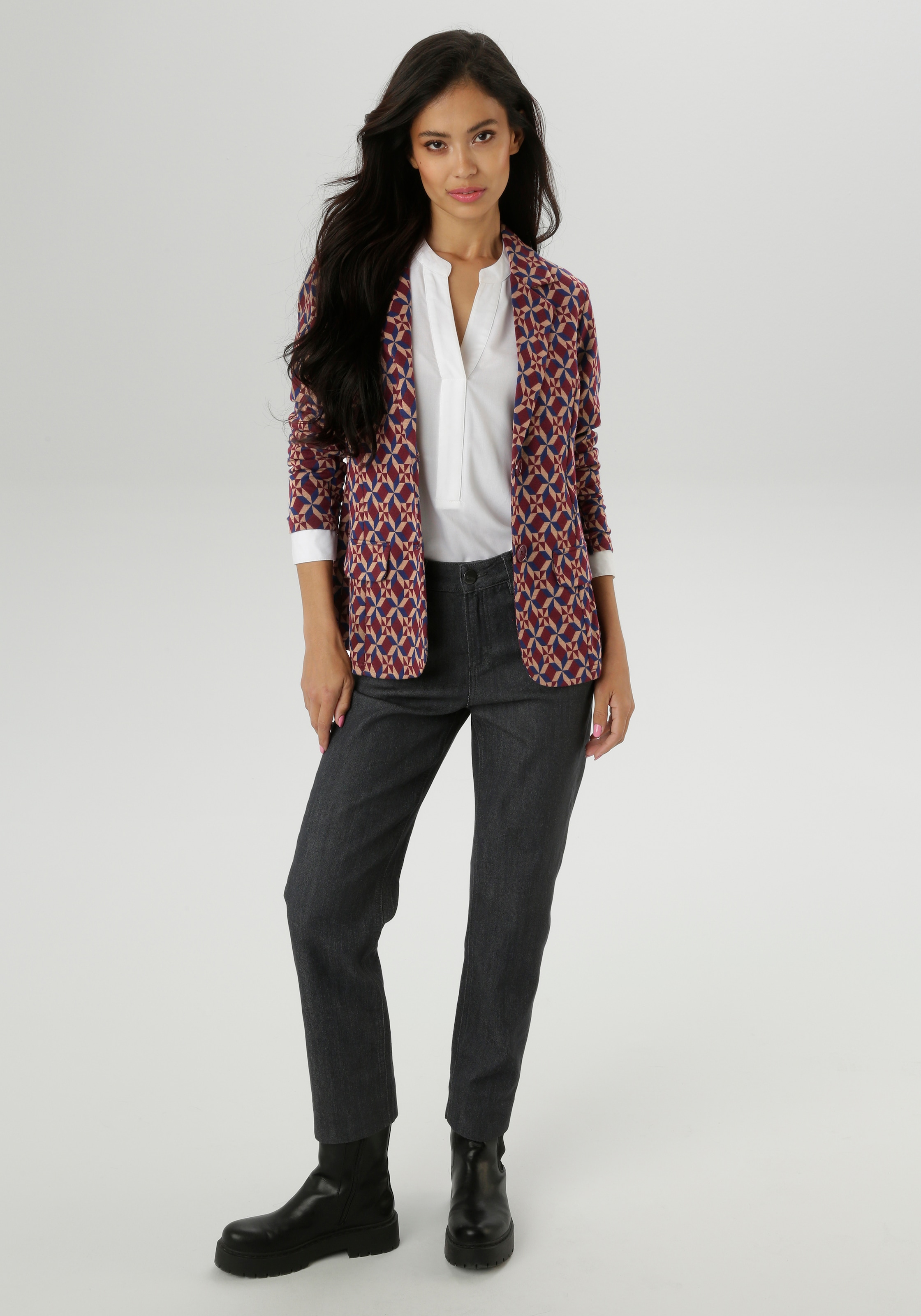 Aniston SELECTED Kurzblazer , in trendy Jacquard-Qualität - NEUE KOLLEKTION
