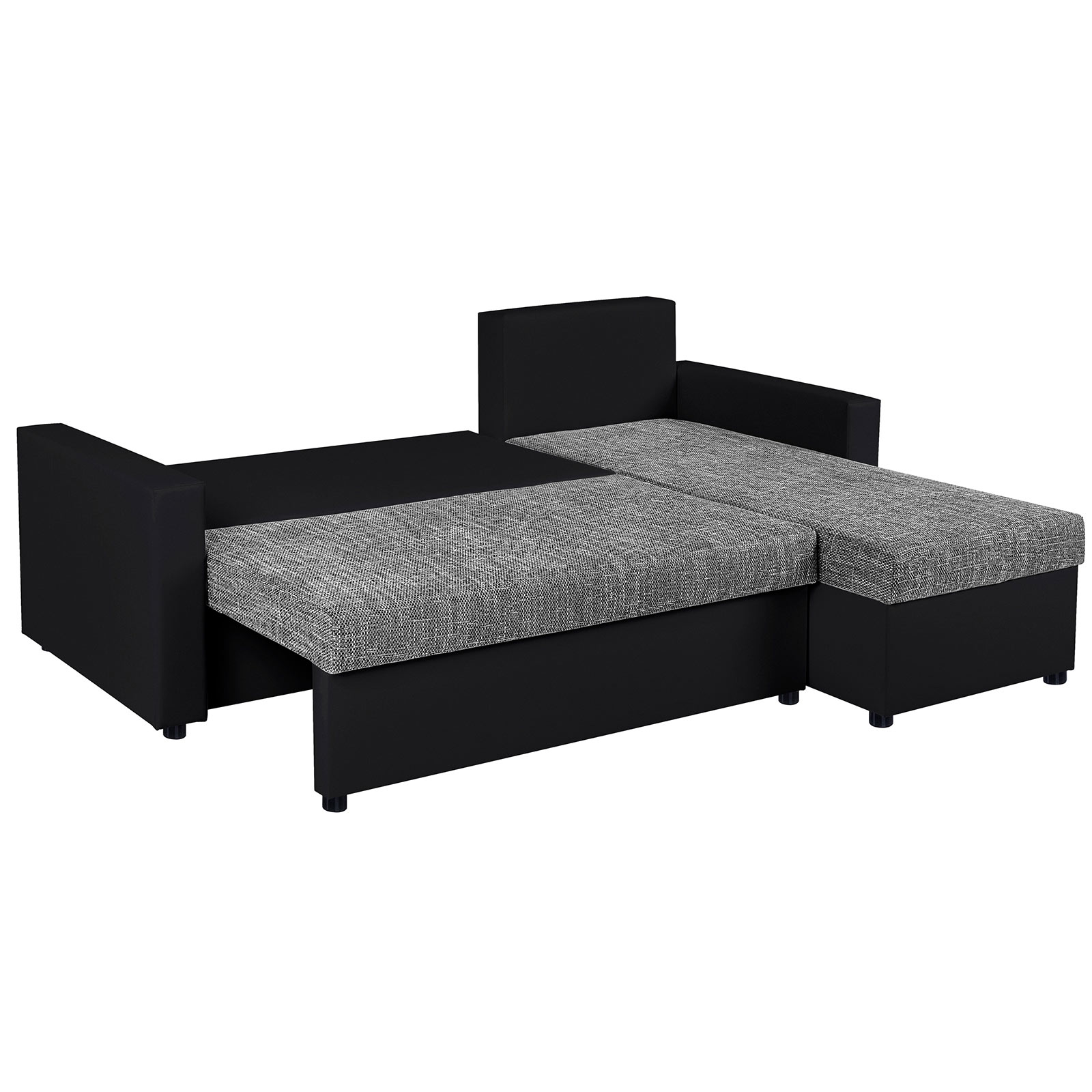 Ecksofa - schwarz-grau - Liegefunktion
