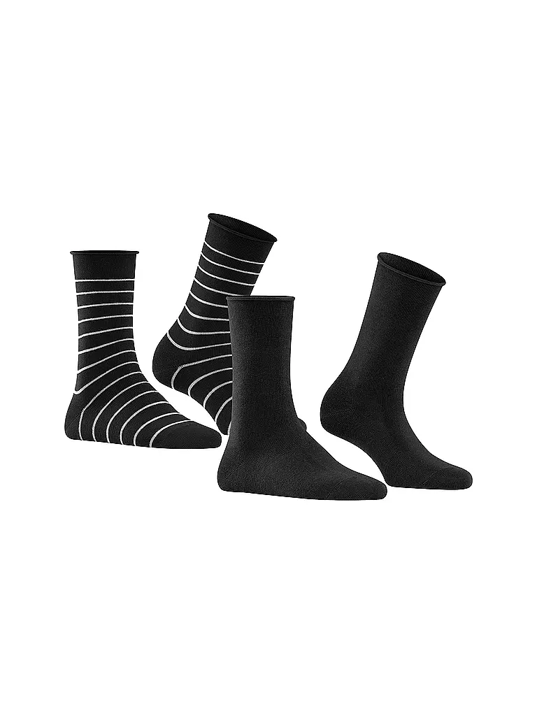 FALKE Sneakersocken Happy Stripe 2er Pkg black schwarz