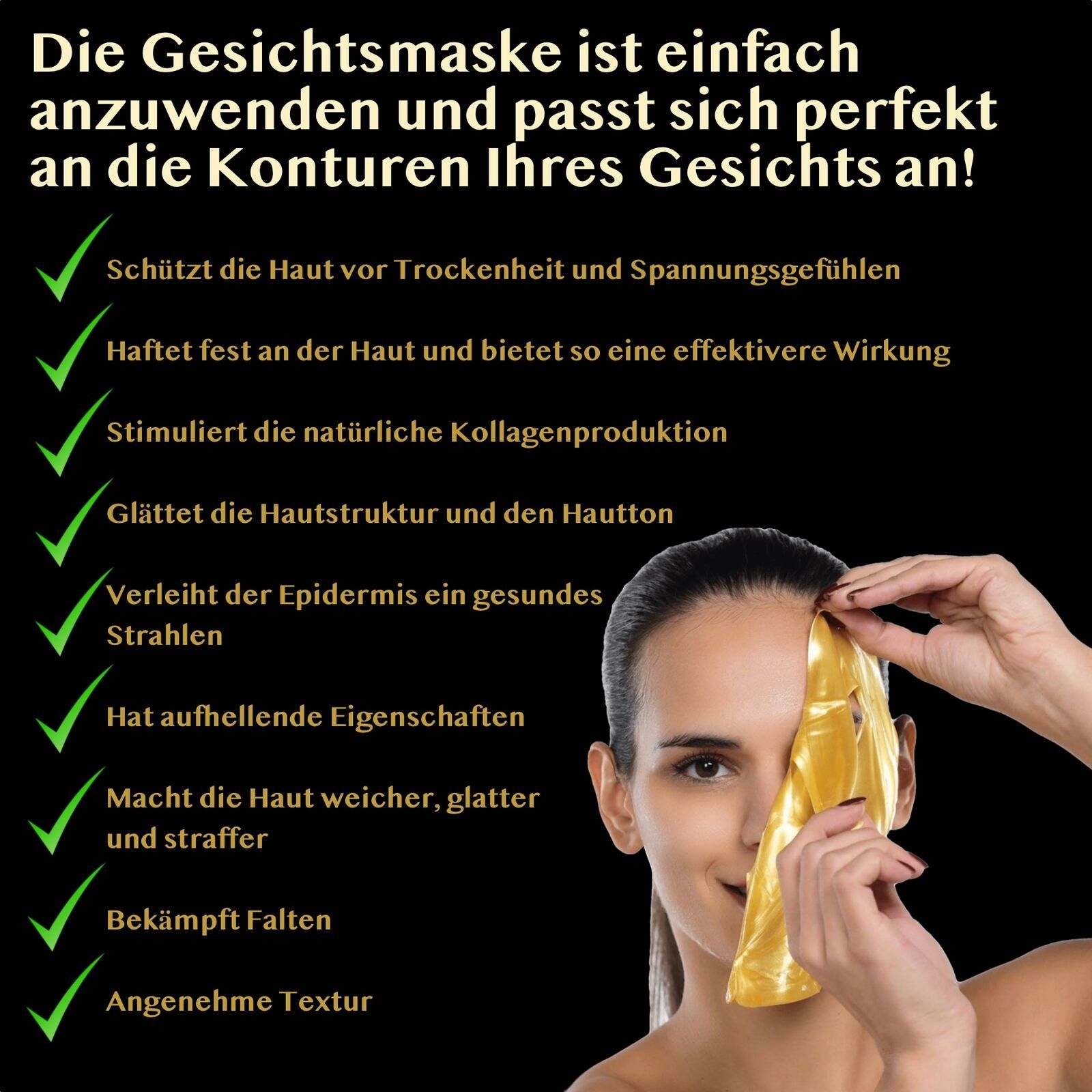 P-Beauty Gesichtsmaske Gold Collagen Anti-Aging