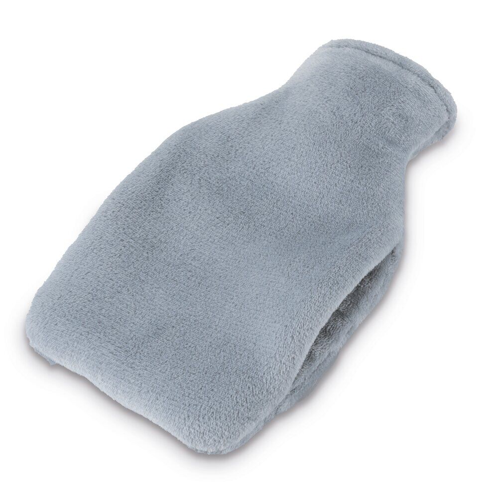Bouillotte chauffe mains 780ml effet fourrure grise 16x25cm