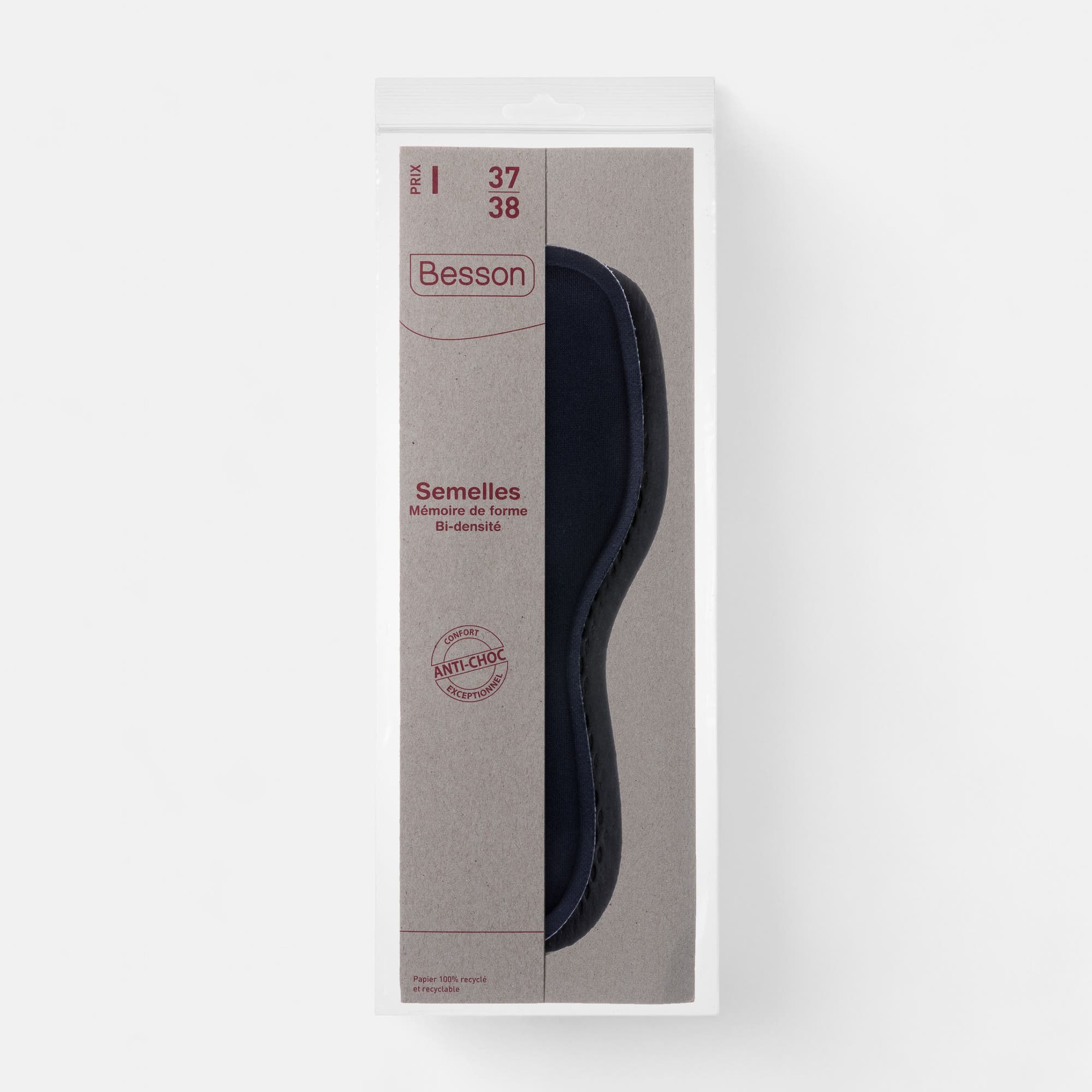 Semelles mémoire de forme 37 38 blanc