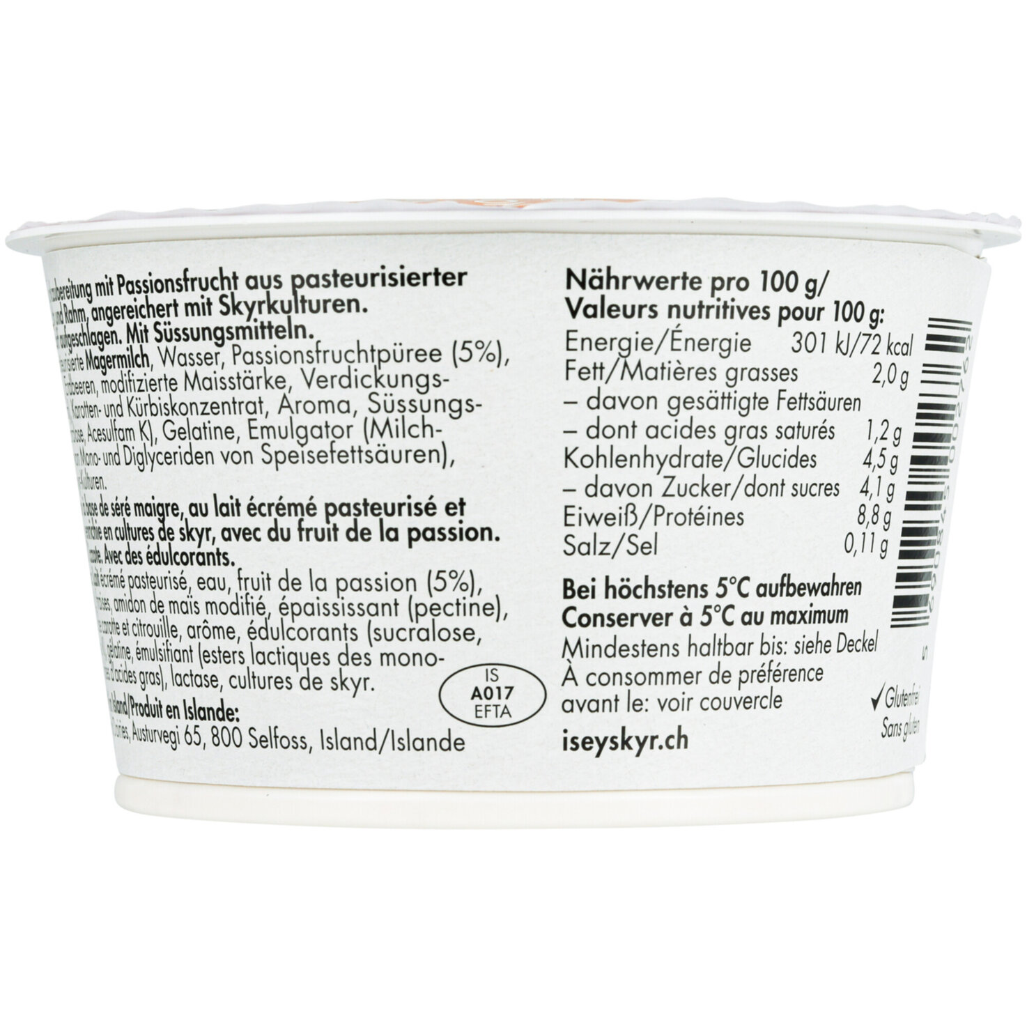 Isey Skyr Air Passionfruit laktosefrei