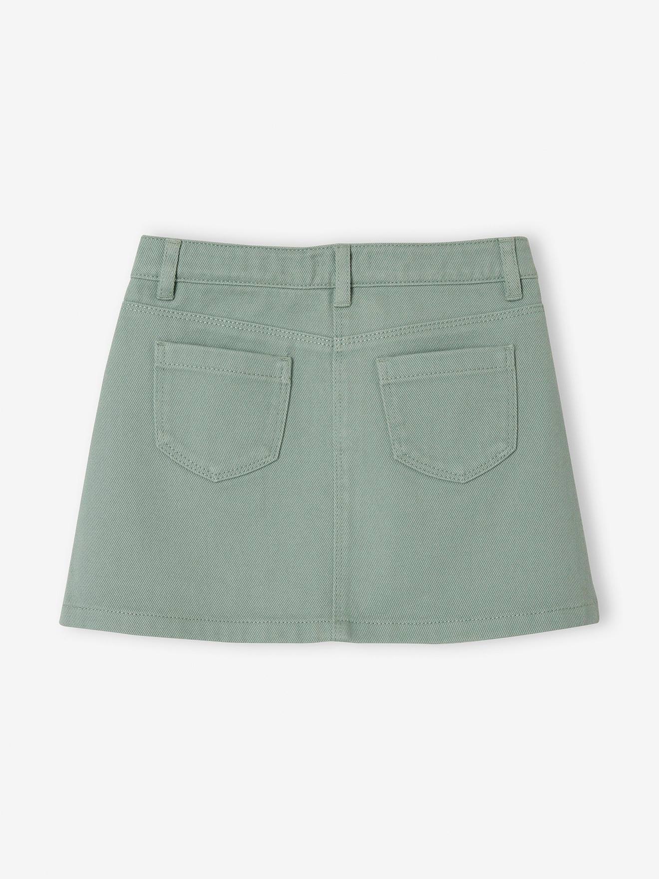 Saia verde-clara lisa para meninas