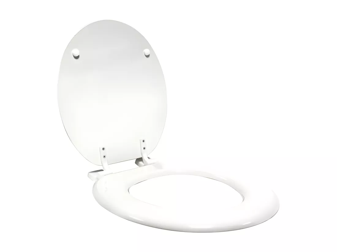 Abattant WC 37 x 47 cm Orbella Blanc/Argent - MDF Imprimé