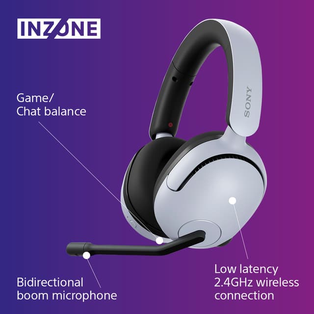 Sony Inzone H5 trådløse gaming-høretelefoner (hvid)