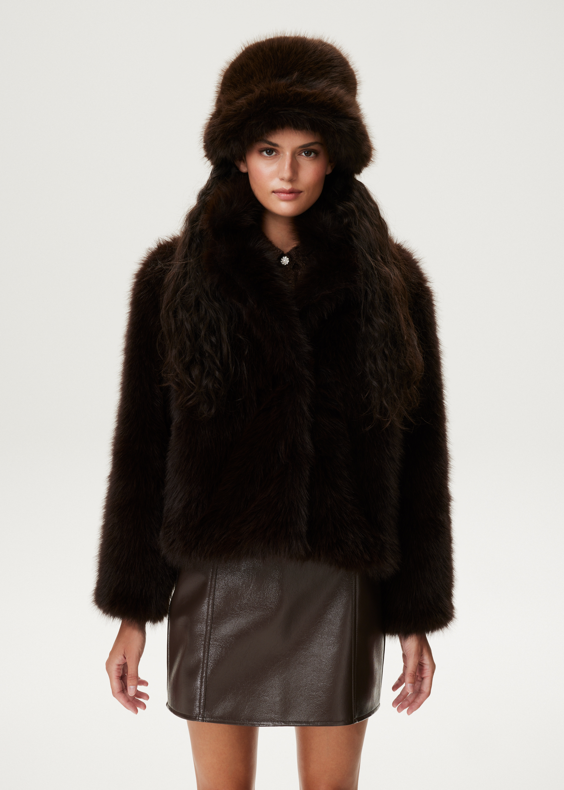 Korte faux fur jas