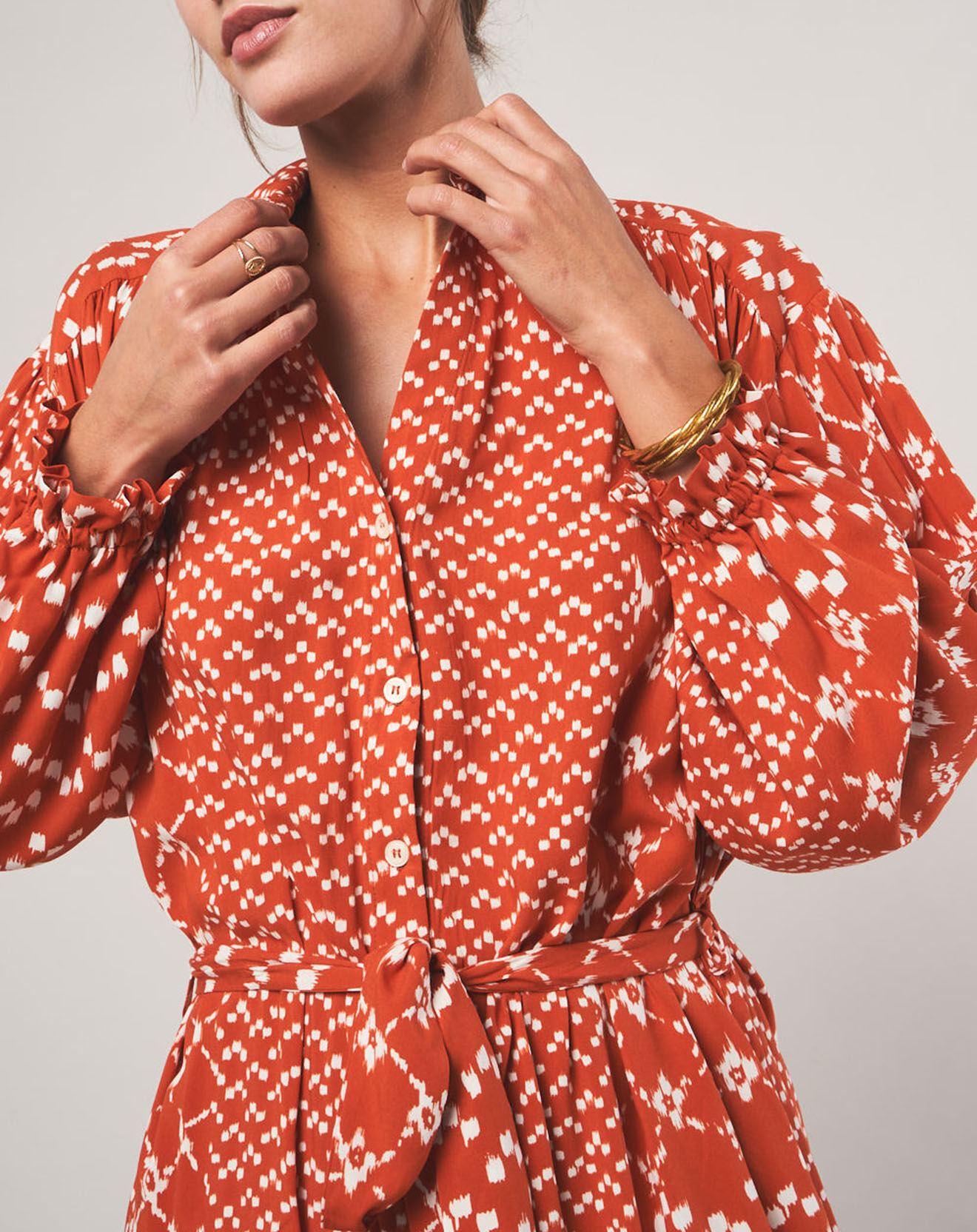 Stella Forest Robe courte Sonia à motifs orange