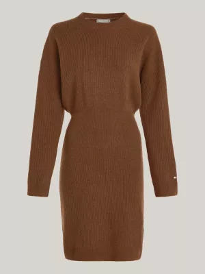 Vestido Curve de lã e cashmere com modelagem relaxada