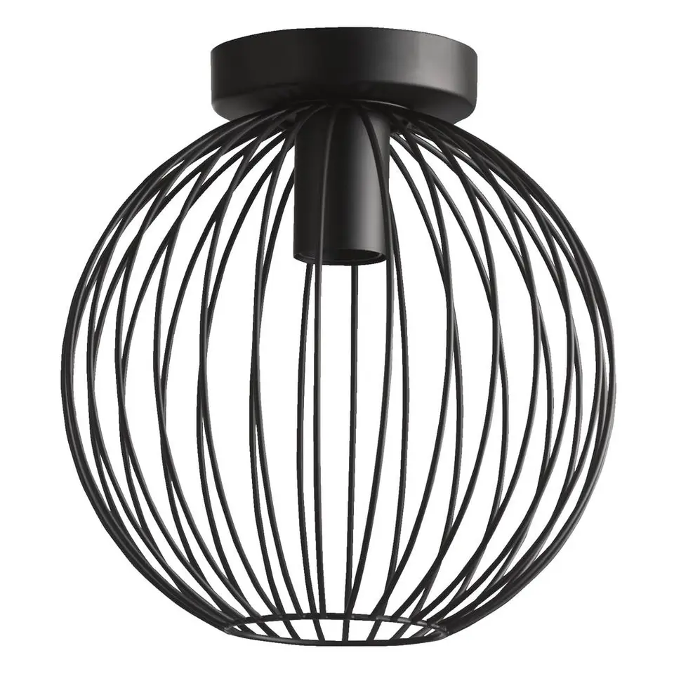Plafondlamp Xavier - zwart - 25,5xØ25 cm