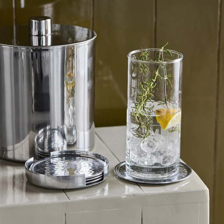 House Doctor - Coaster Glasuntersetzer, silber (5er-Set)