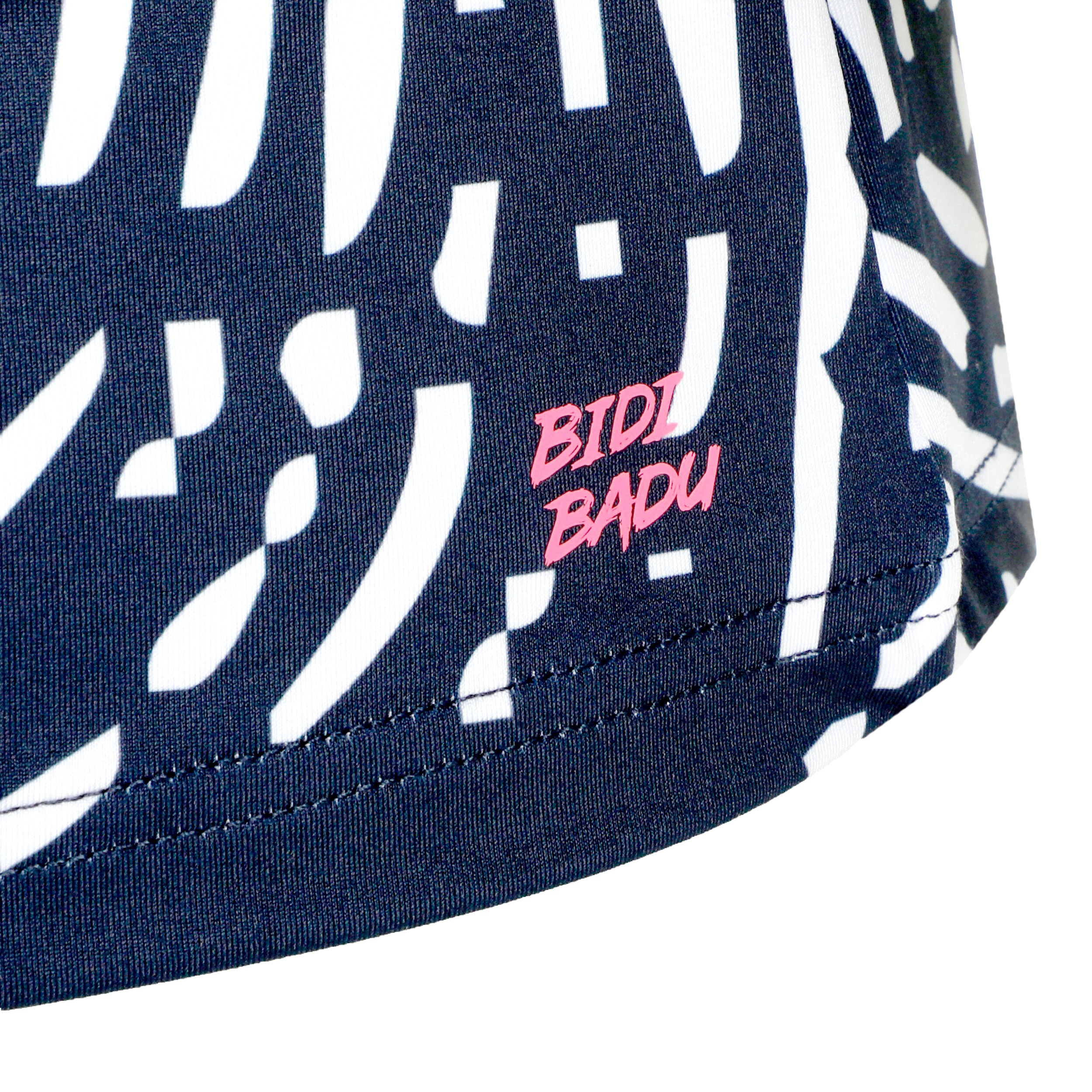 BIDI BADU Fingerprint Printed Haut Manches Longues Femmes - Bleu Foncé , Blanc