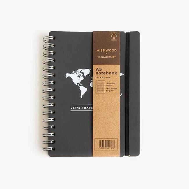 MISS WOOD - CARNET DE NOTES GRIS