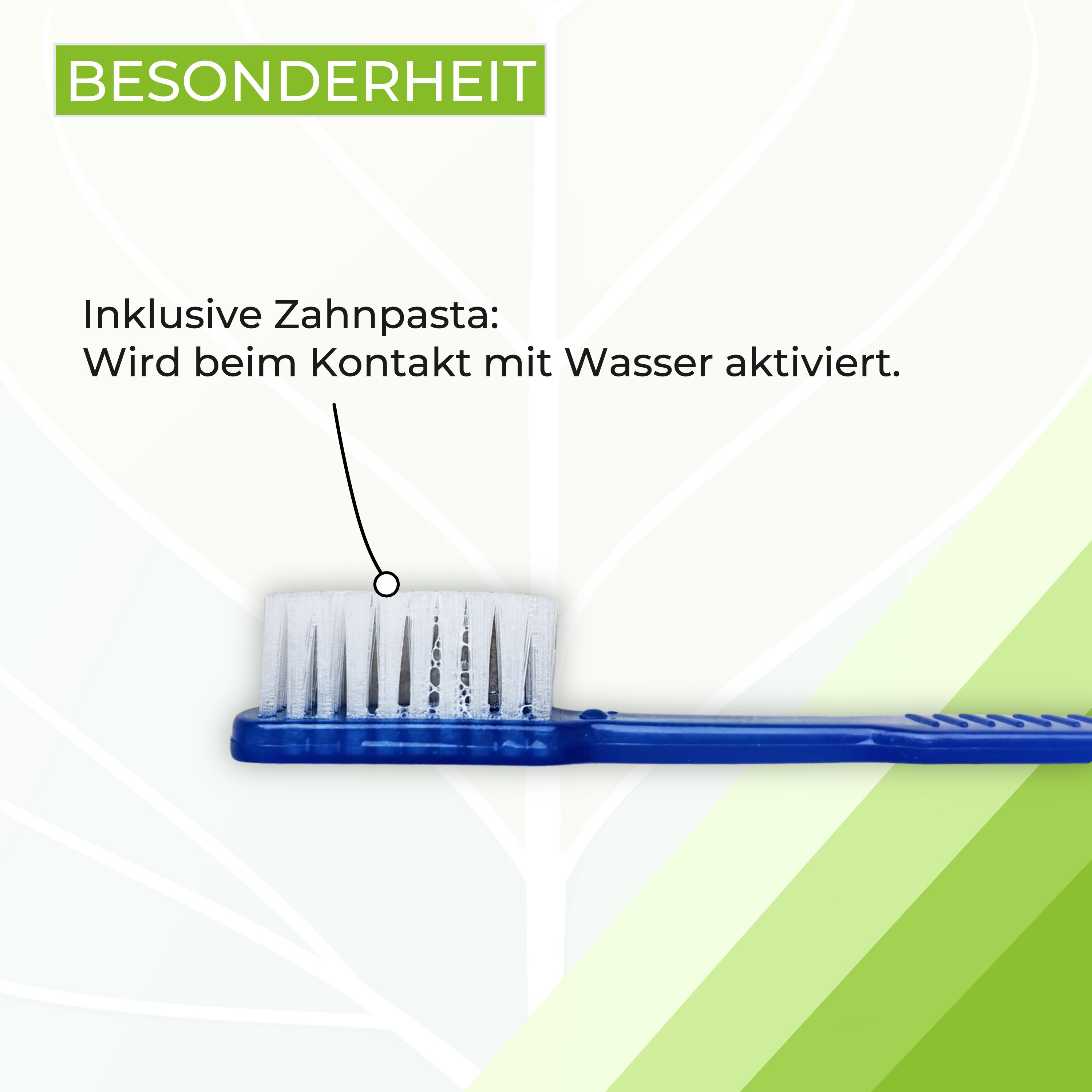 Medi-Inn Einmalzahnbürsten mit Zahnpasta blau