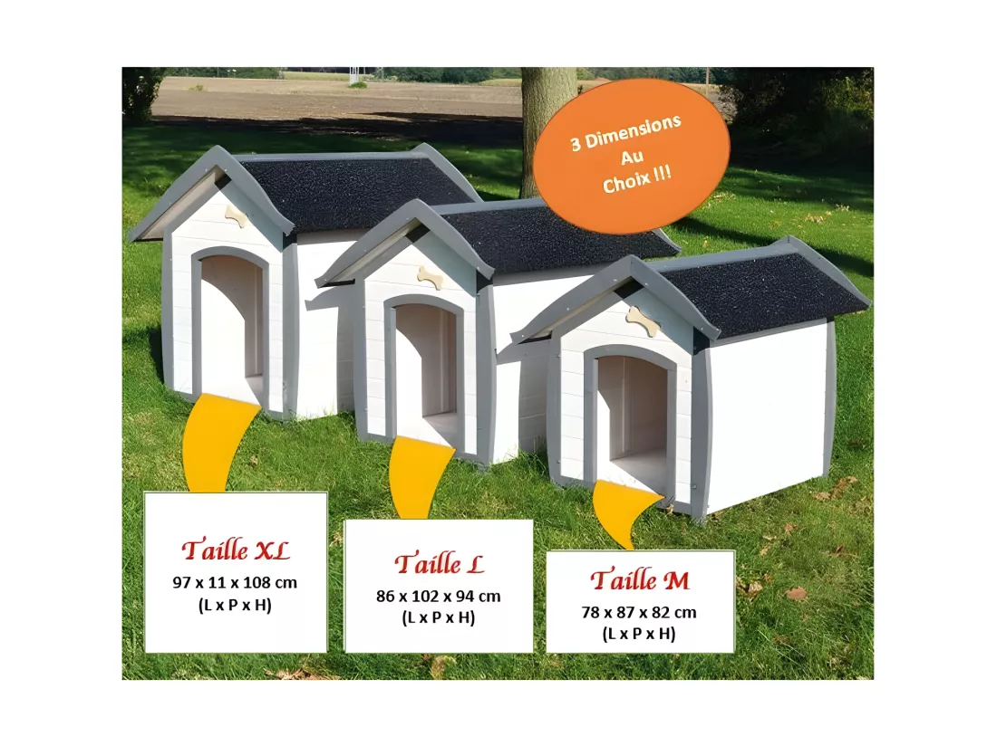 Niche Chien en bois moderne de haute qualite BELLA 223 Taille XL 97 x 111 x 108 cm