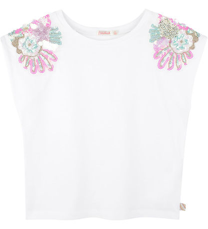 Billieblush T-Shirt - Weiß m. Pailletten