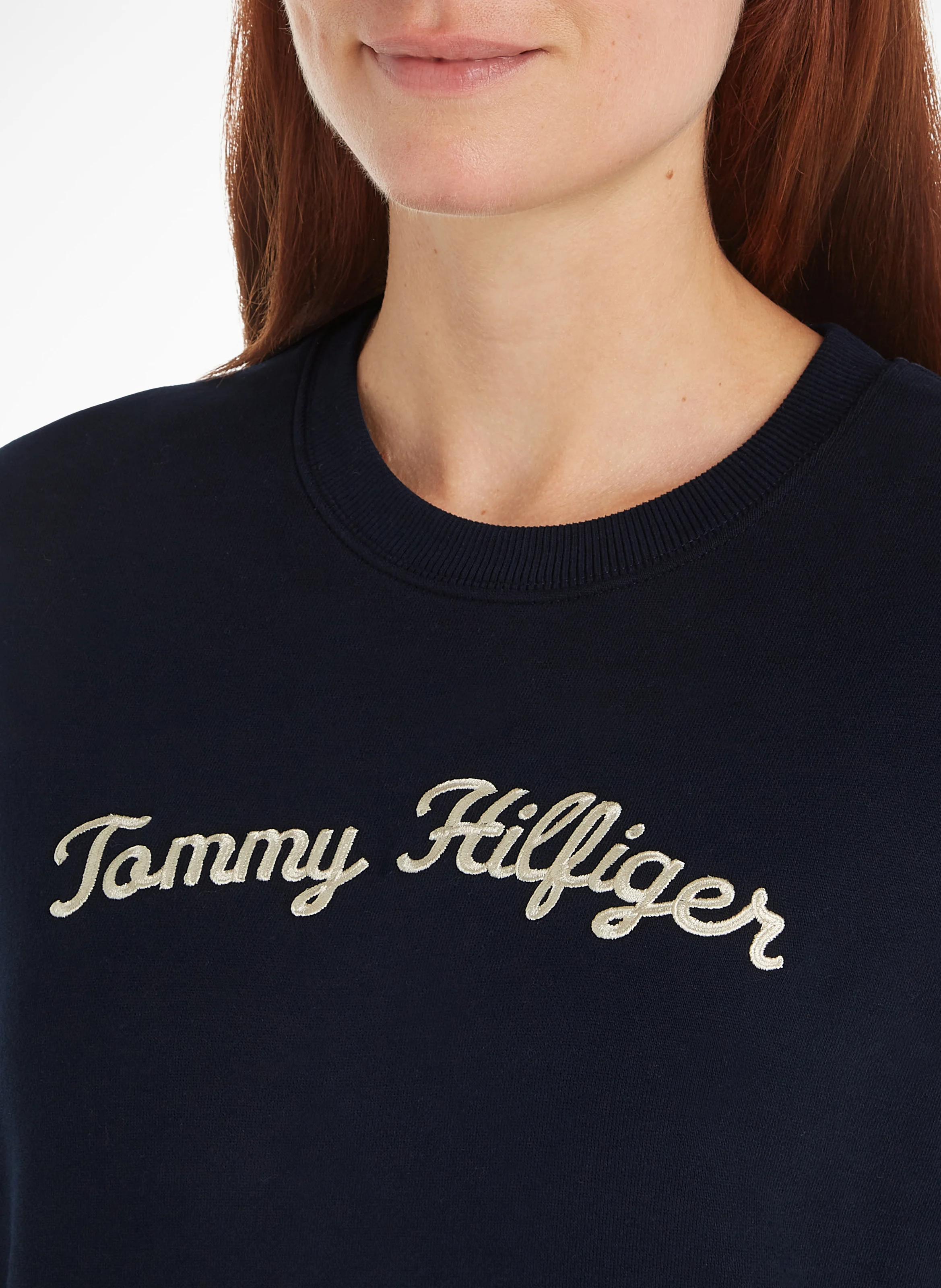 Sweat col rond en coton | Bleu
