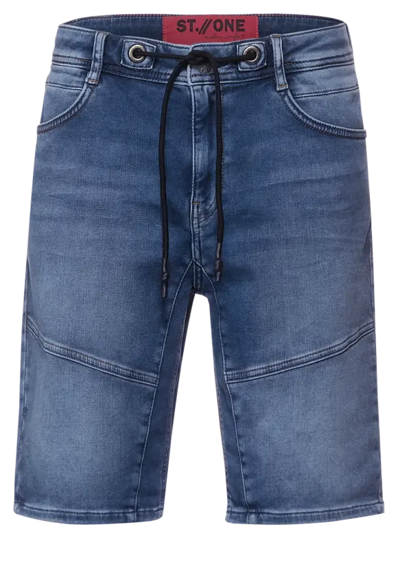 Relaxed Fit Jeansshorts - sports blue random wash