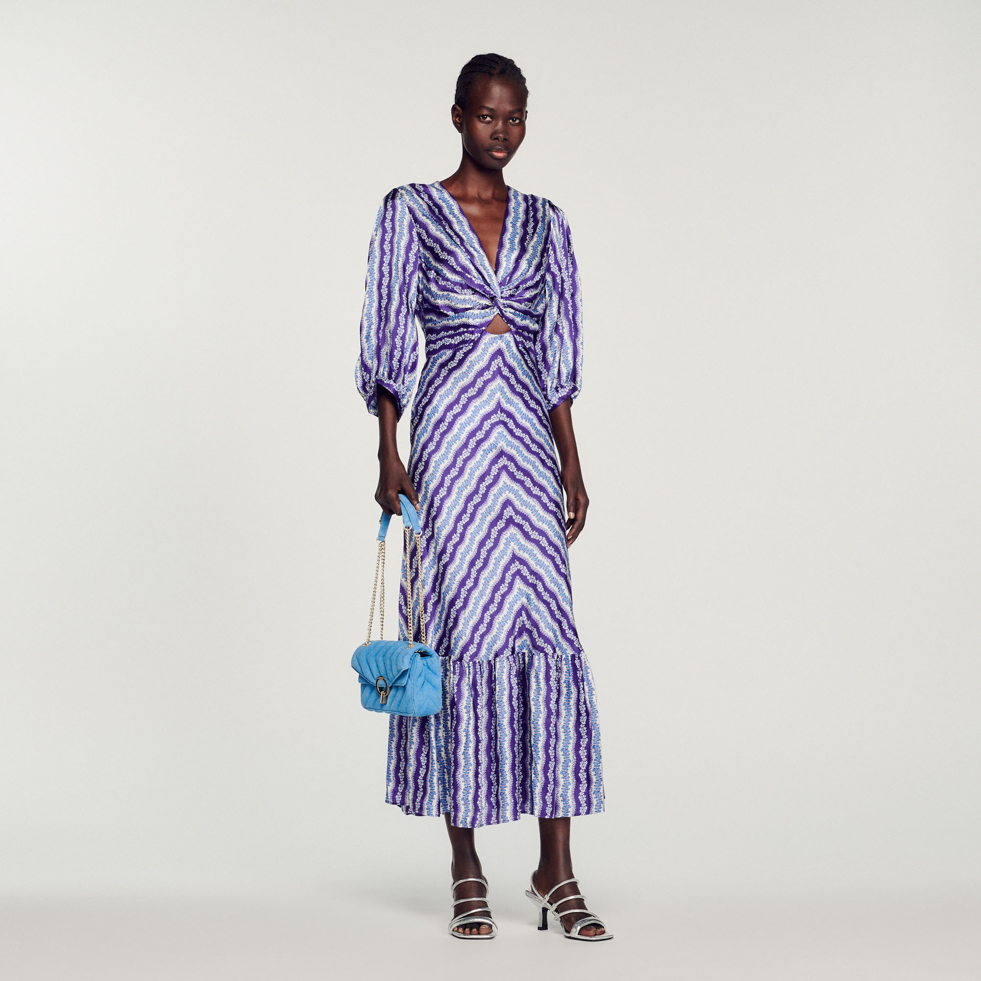 Robe torsadee imprime fleuri
