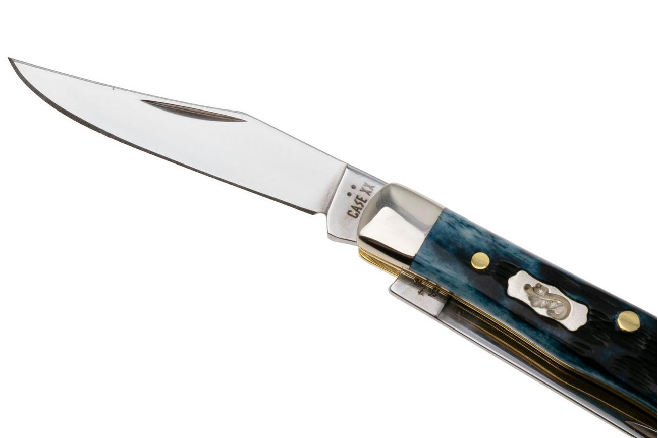 Case Pocket Tiny Trapper, Worn Mediterranean Blue Bone, Peach Seed Jig 51862, 62154 SS zakmes