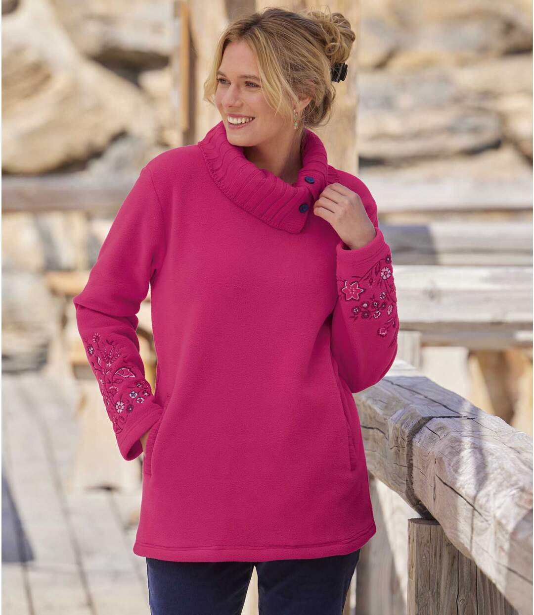 Pull Tunique Polaire Brodé