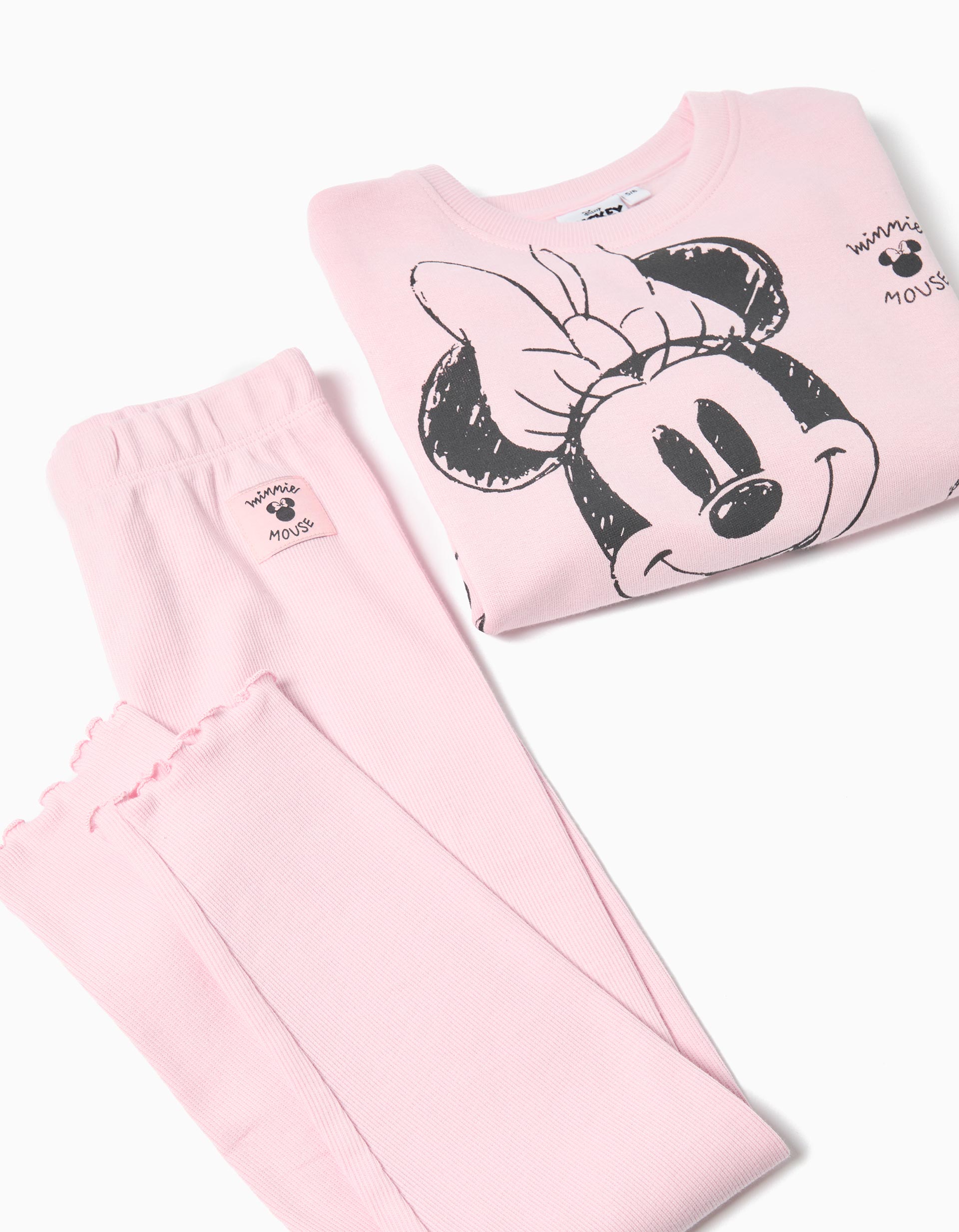 Conjunto Sweatshirt e Leggings 'Minnie' ©Disney, Menina, Rosa Claro