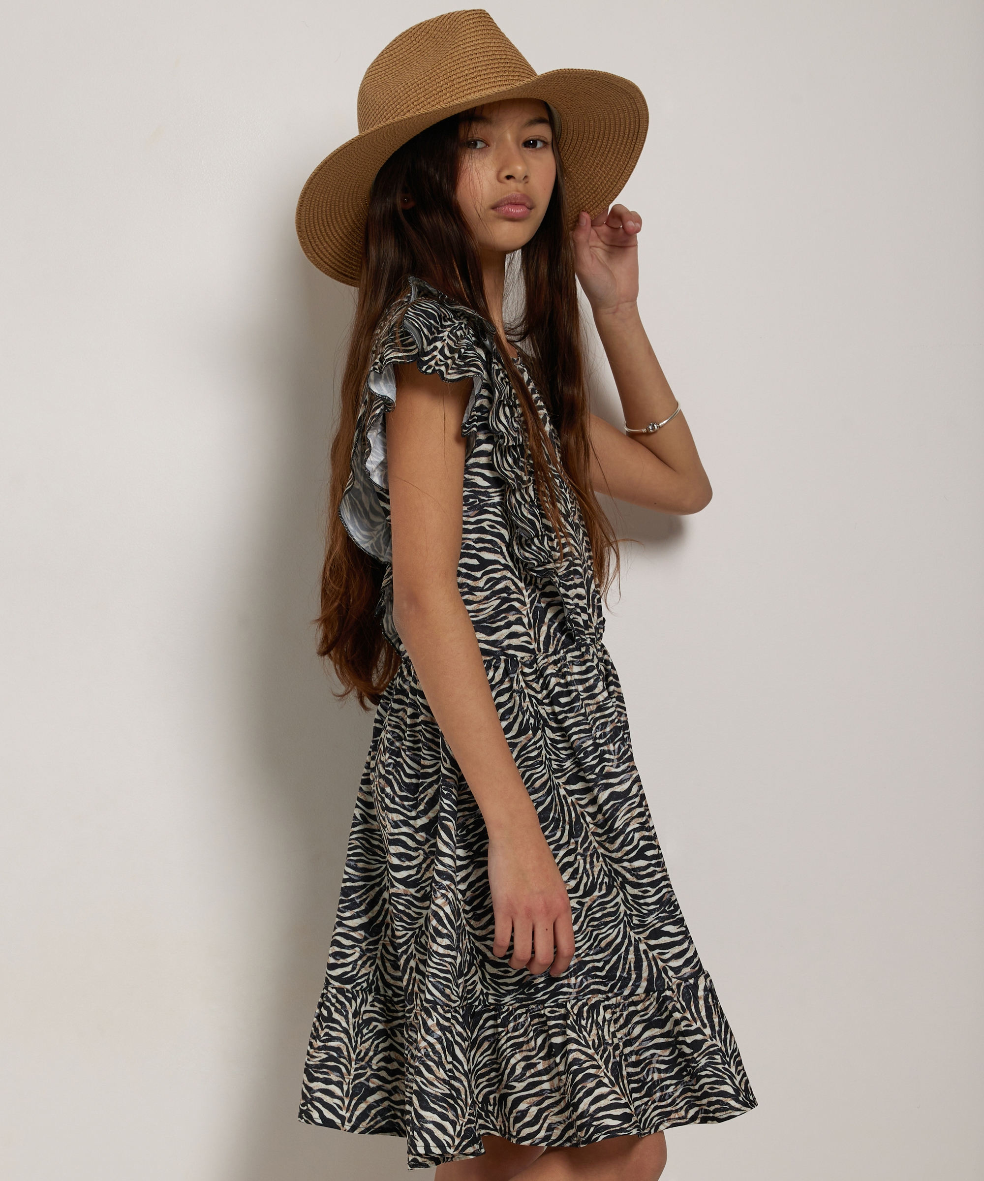 ruche jurk met all-over print