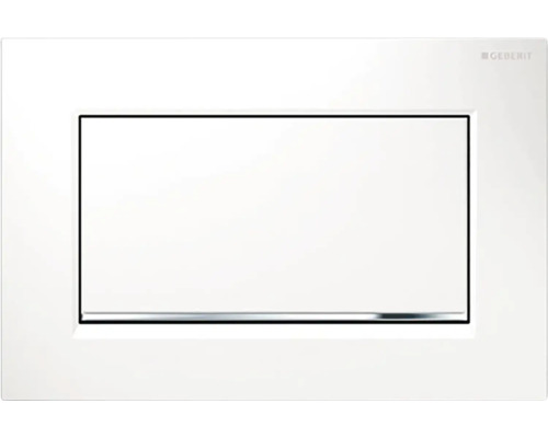 GEBERIT Sigma 30 bedieningsplaat, glanzend witte plaat / glanzend witte knop / chromen sierlijst 115.893.KJ.1