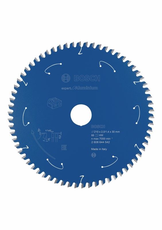 Bosch 2608644542 Cirkelzaagblad ACCU Expert for Aluminium 210x30x2/1.4x66T (1 stuks)