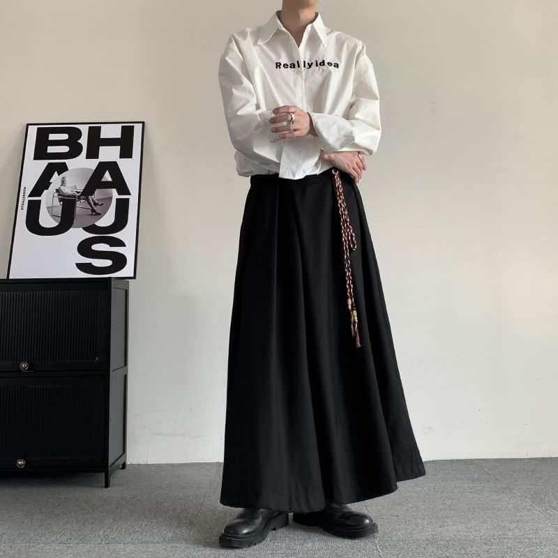 Patow - Mid Rise Plain Cropped Wide Leg Pants