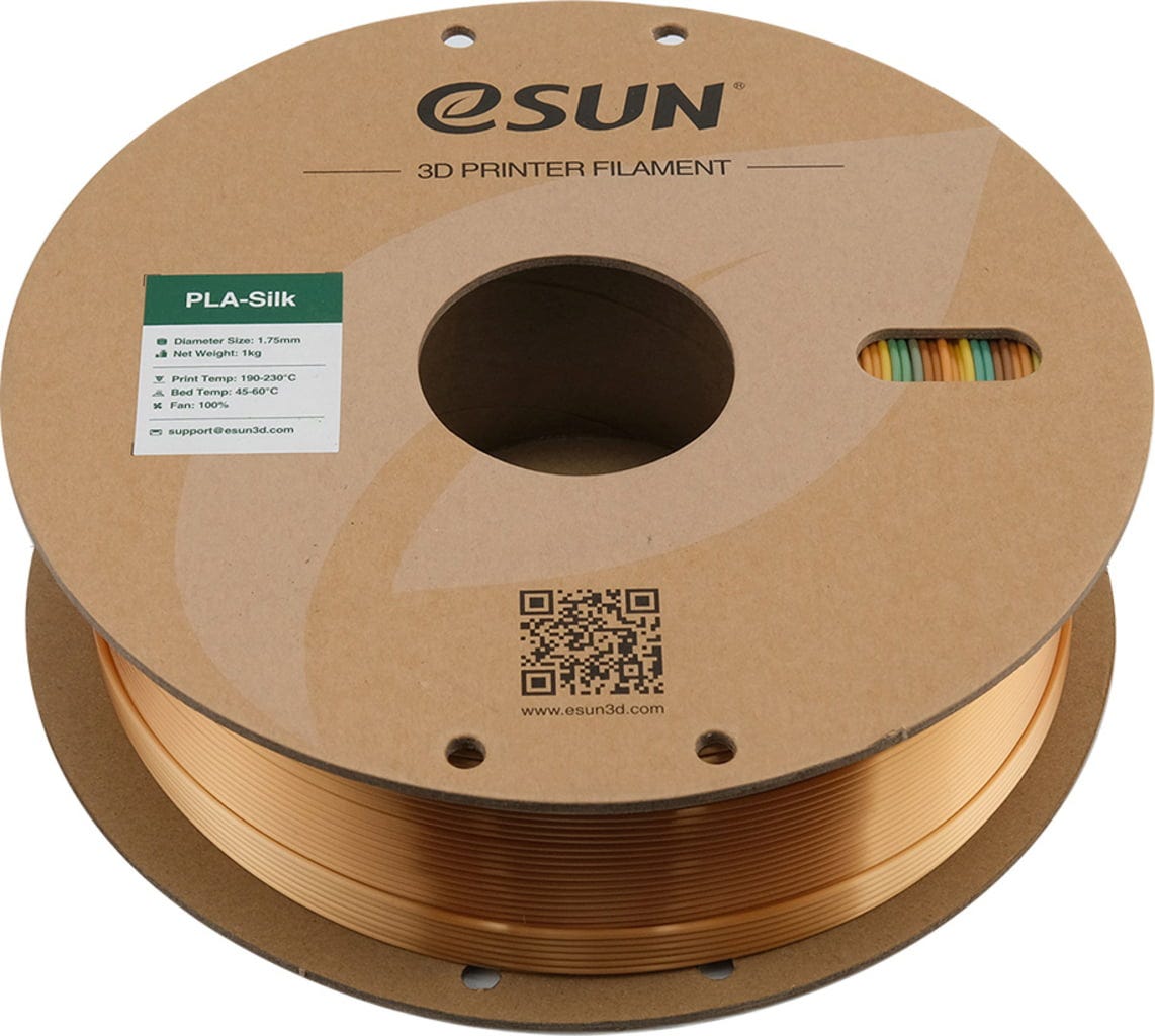 eSUN  PLA-Silk Rainbow A, 1,75 mm / 1000 g    Mehrfärbiges Filament in Regenbogenfarben