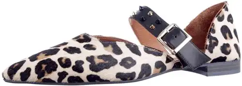 Babouche beige luipaard Fara-59 - maat 43 bandschoen beige luipaard - maat 43 Calandschoen