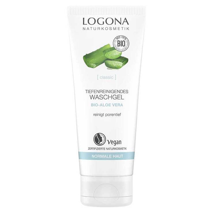 Logona Classic tiefenreinigendes Waschgel Bio-Aloe Vera, 100 ml