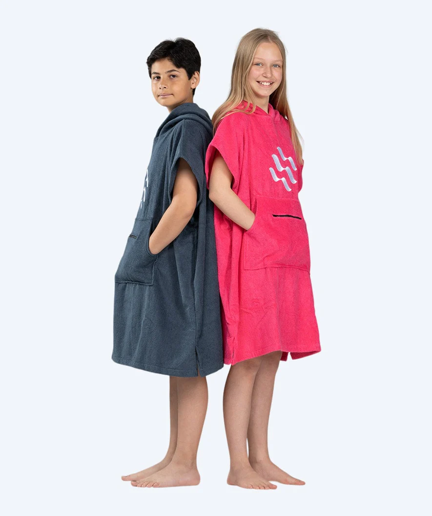 Watery badeponcho til junior - Bomuld - Pink