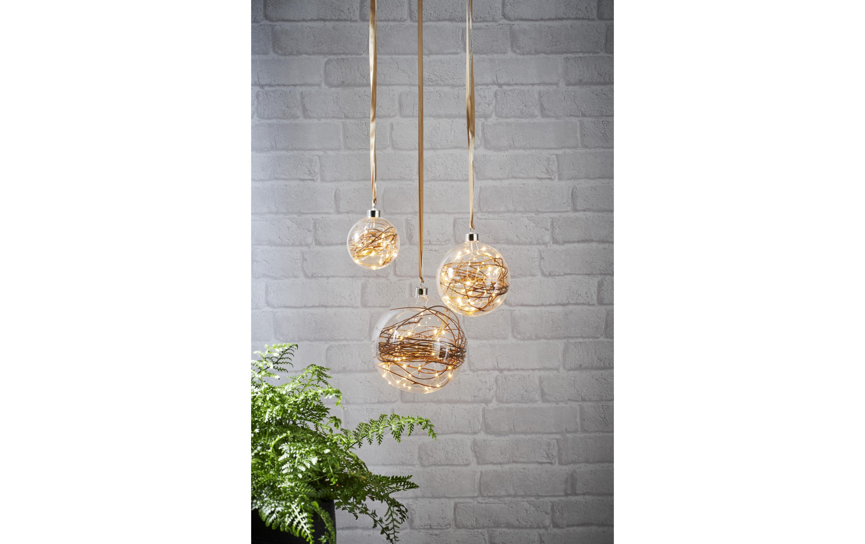 Weihnachtskugel Glow 15 LED, 10 cm, indoorWeihnachtskugel mit Beleuchtung