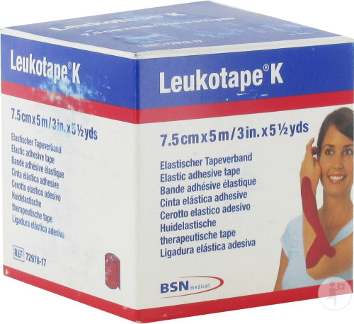 Leukotape K Bande Adhésive Élastique Rouge 5m x 7,5cm Pièce 1