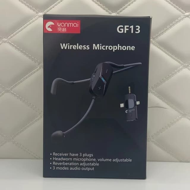 Støjreduktion 2,4G trådløs mikrofon med aftageligt hovedbånd