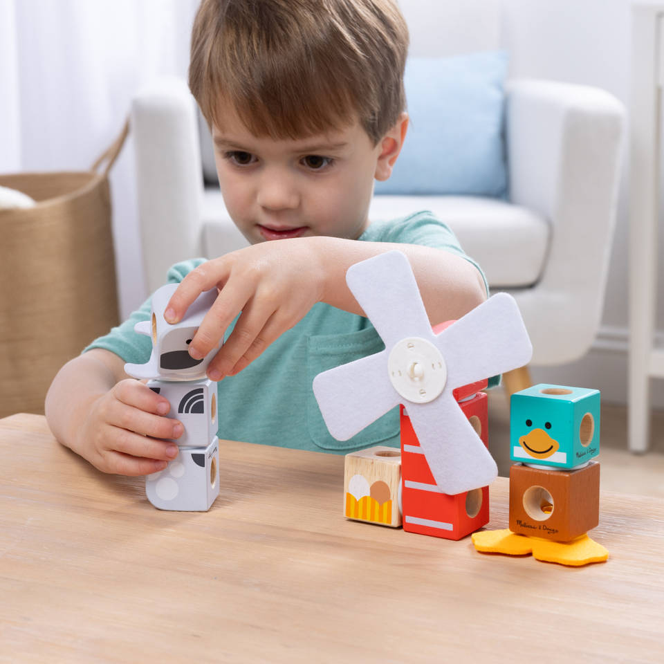 Melissa & Doug Blockables boerderijdieren blokkenset 16-delig