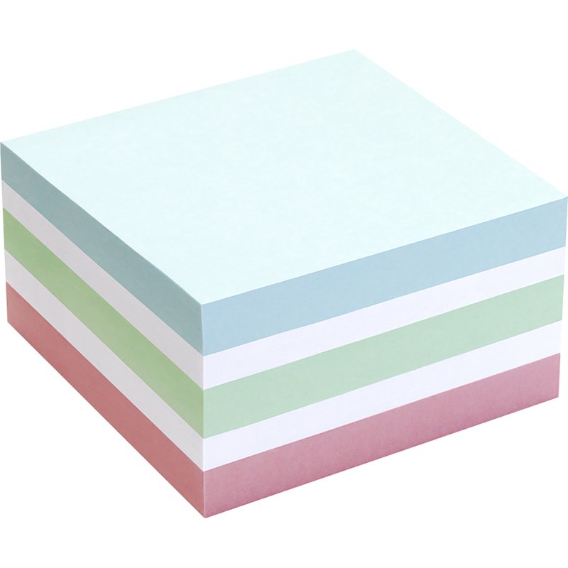 Bloc cube repositionnable pastel Bruneau 75 x 75 mm - bloc de 400 feuilles