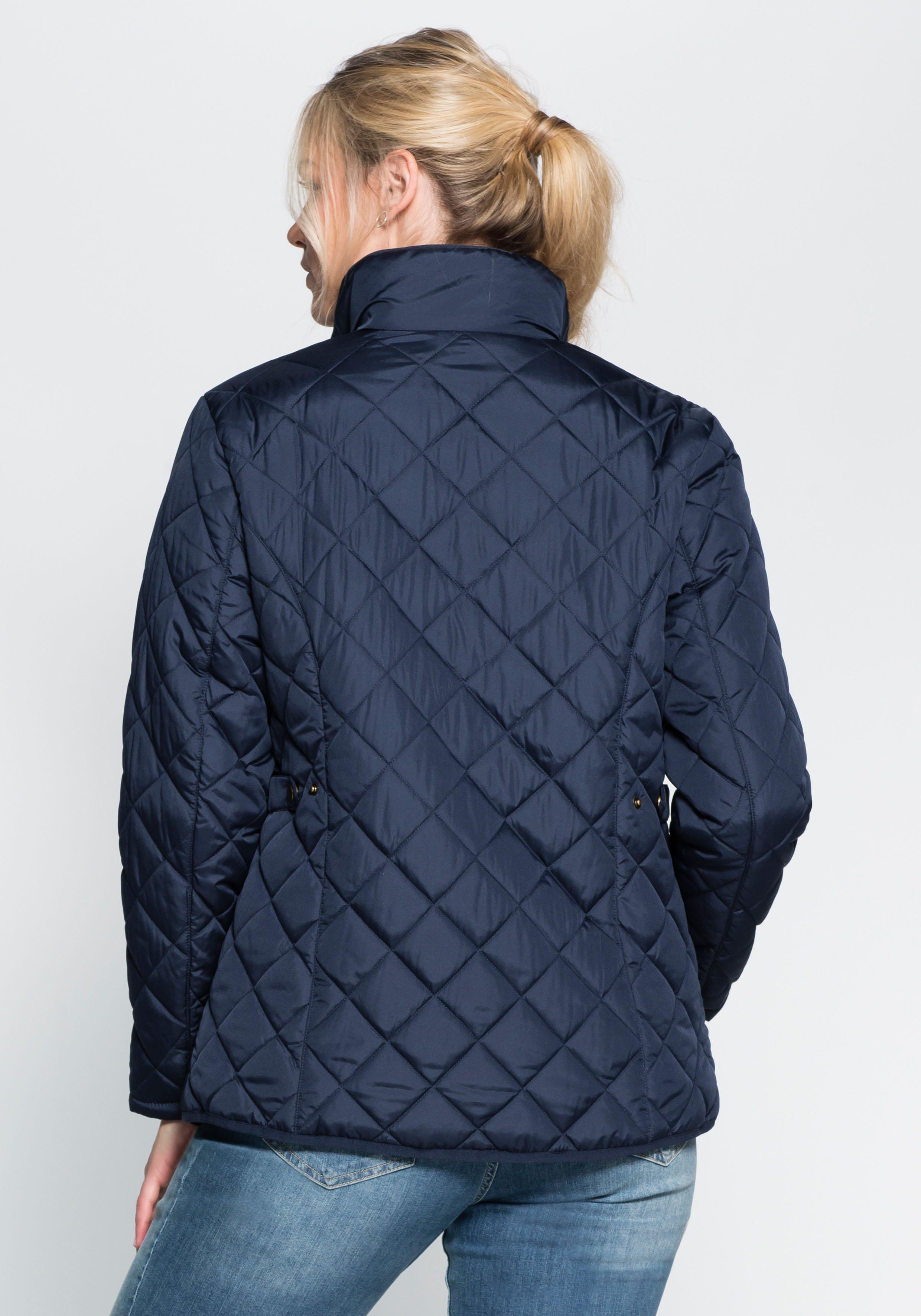 Steppjacke mit hoch schließendem Stehkragen