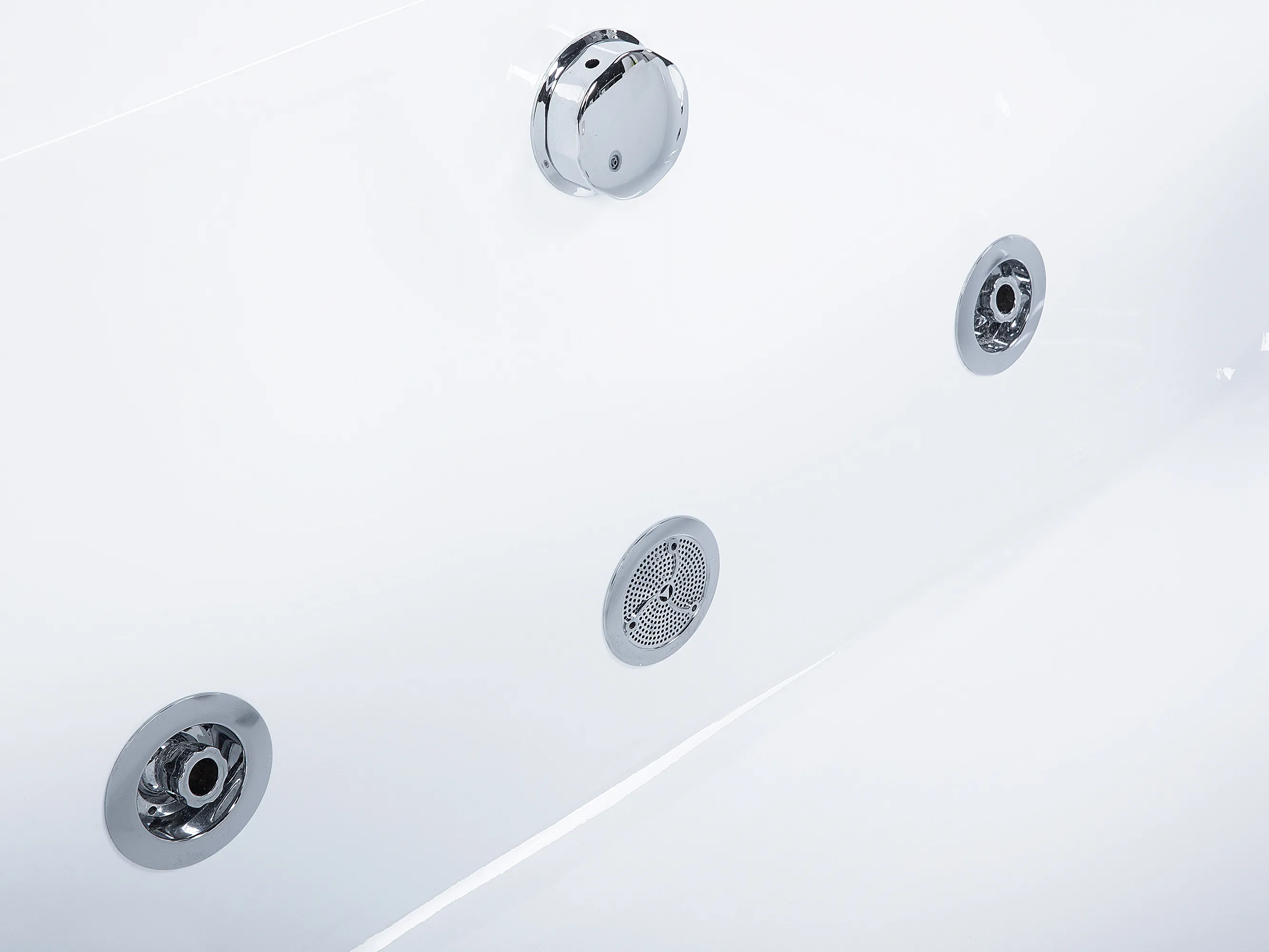 Hoek bubbelbad met LED GALLEY 170 x 75 cm Wit