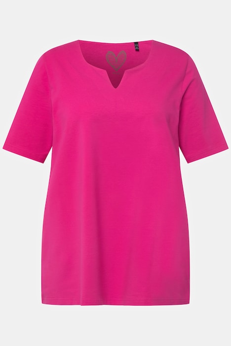 T-Shirt, A-Linie, Tunika-Ausschnitt, Halbarm
