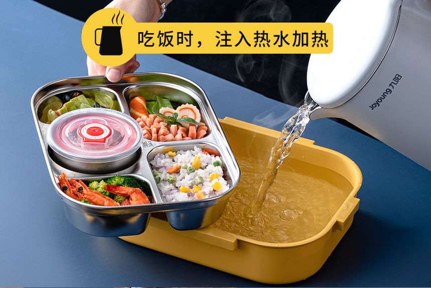 Koringa - Lunchbox / Bestek / Lunchtas / Set van roestvrij staal met vakverdeling (verschillende ontwerpen)