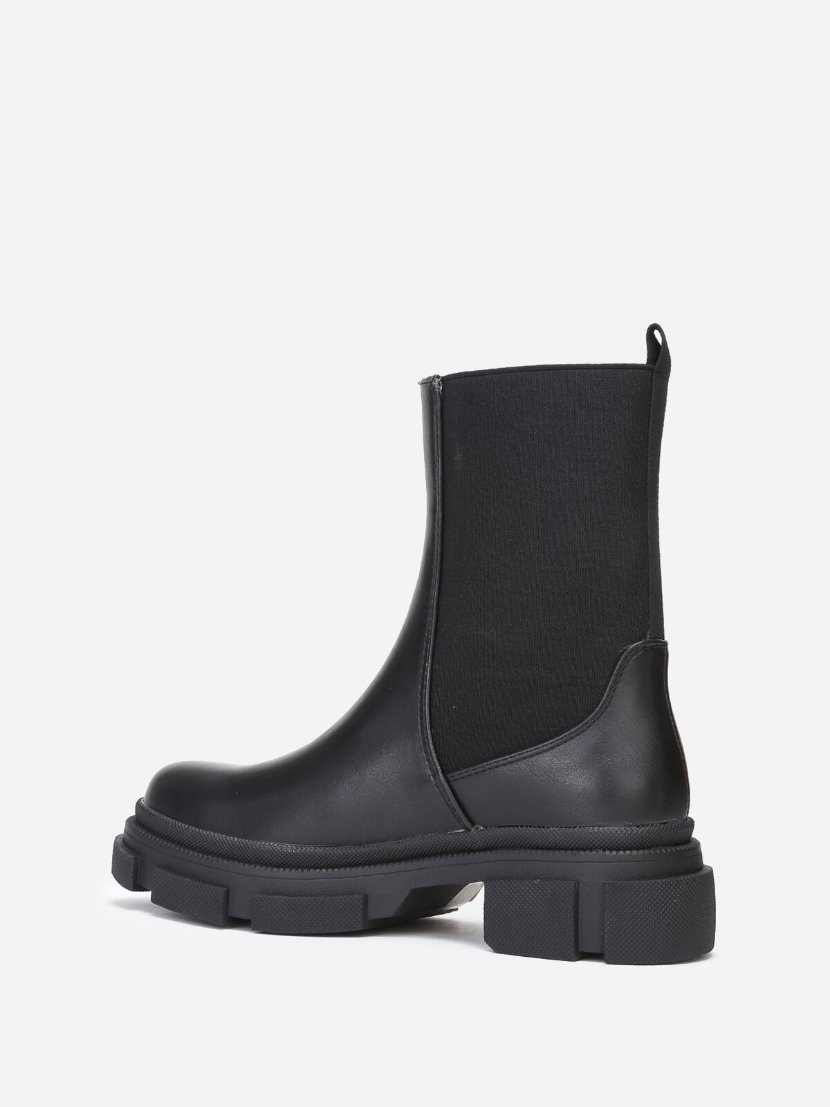 Bottines chelsea stretch et crantées- Noir