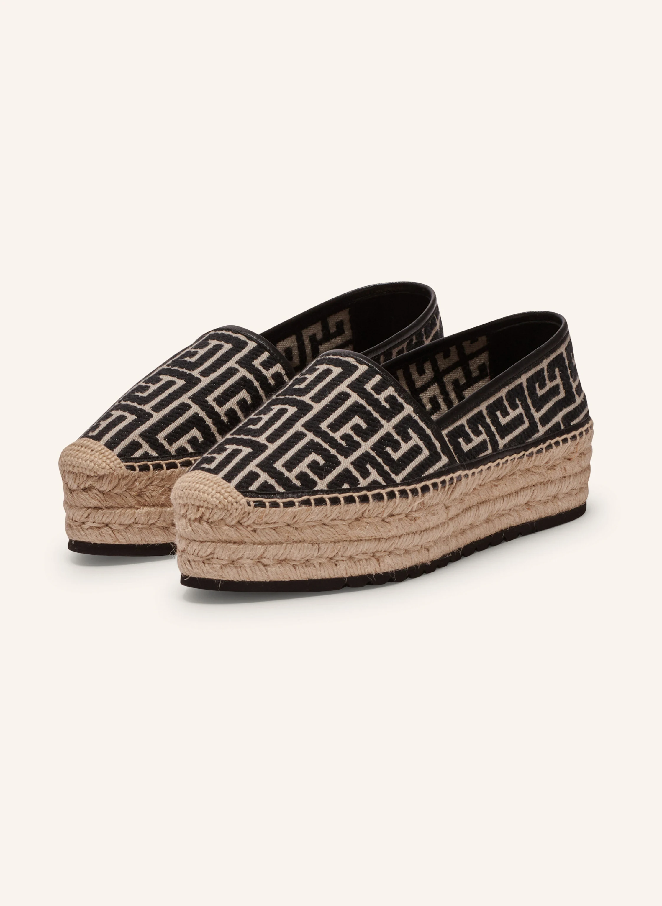 BALMAIN Espadrilles Alex aus Canvas mit PB Labyrinthe-Monogramm