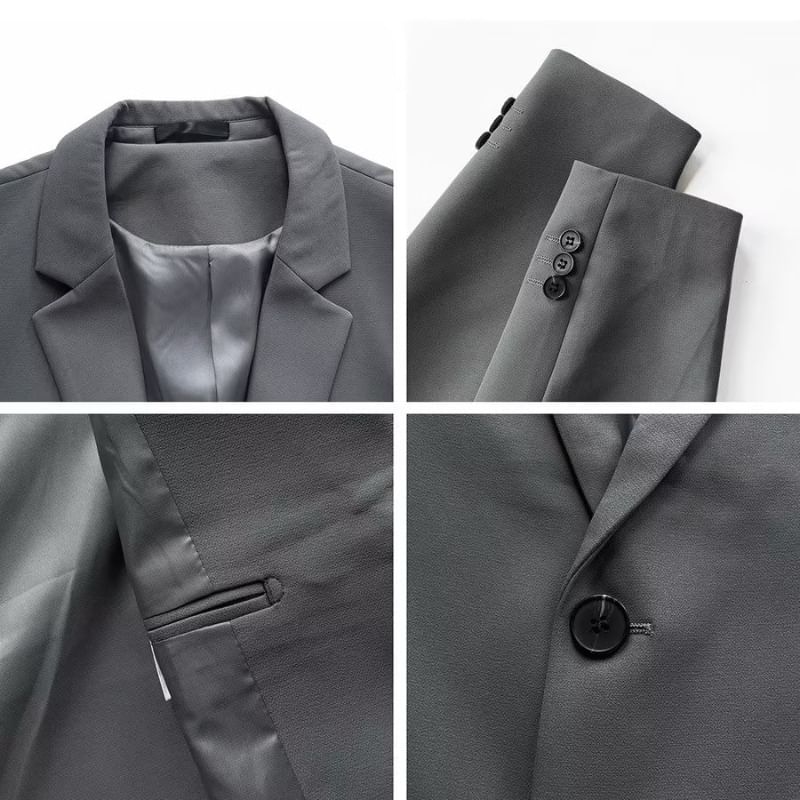 Urtishia - Effen blazer met één knoop