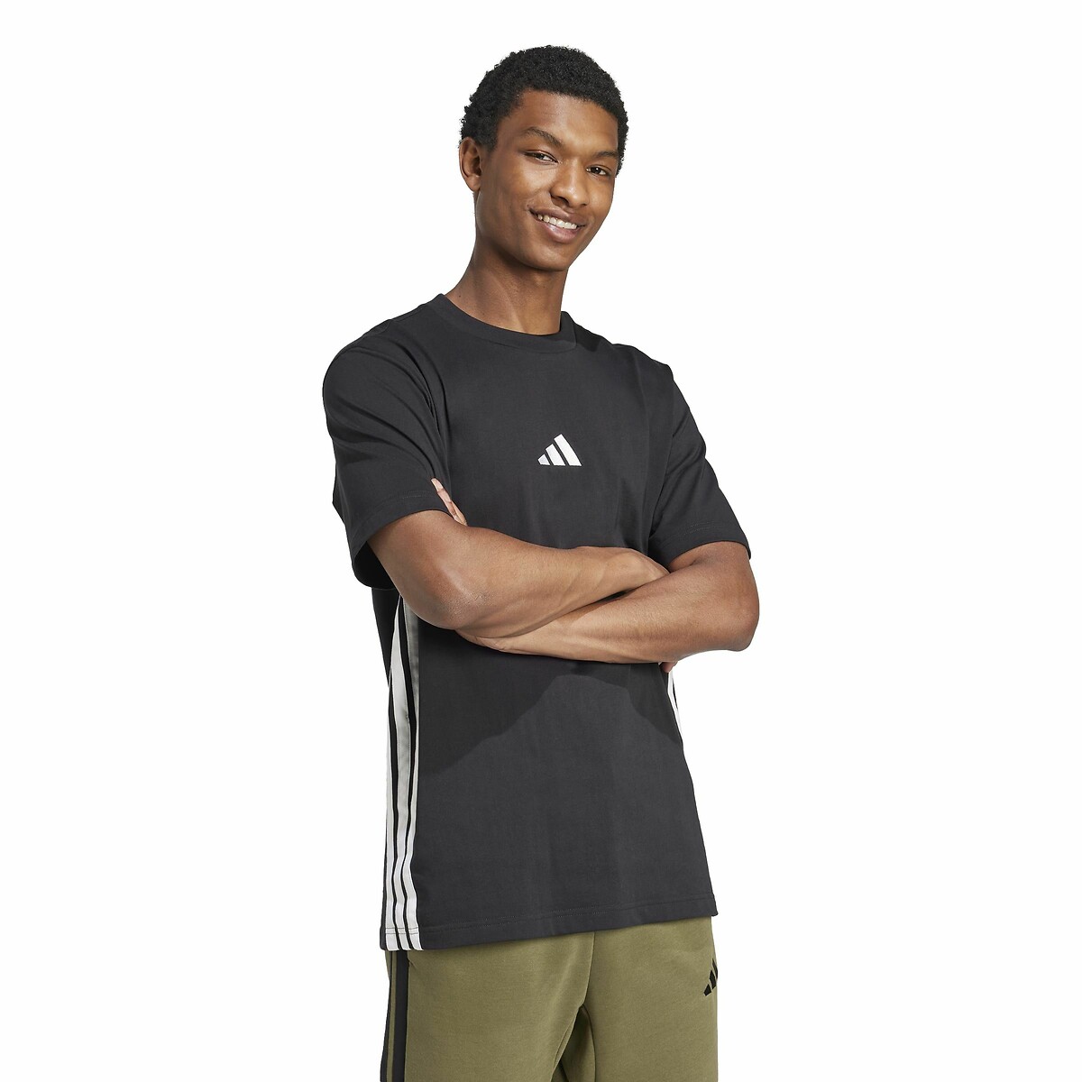 ADIDAS ROUPAS ESPORTIVAS<br>Camiseta Essentials 3-Listras Camisa Simples