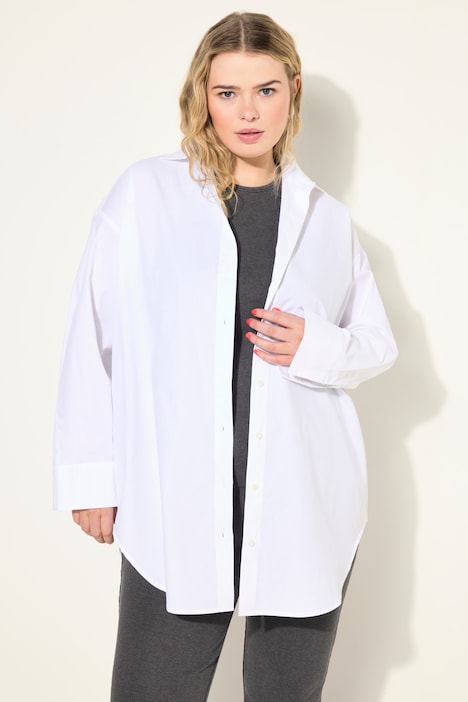 Bluse, oversized, Rücken-Knopfleiste, Langarm