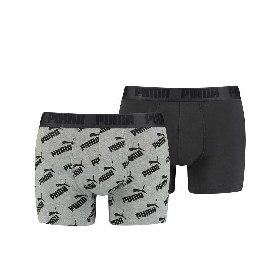 PUMA Shorts Boxer AOP 2-Pack - Gris/Noir
